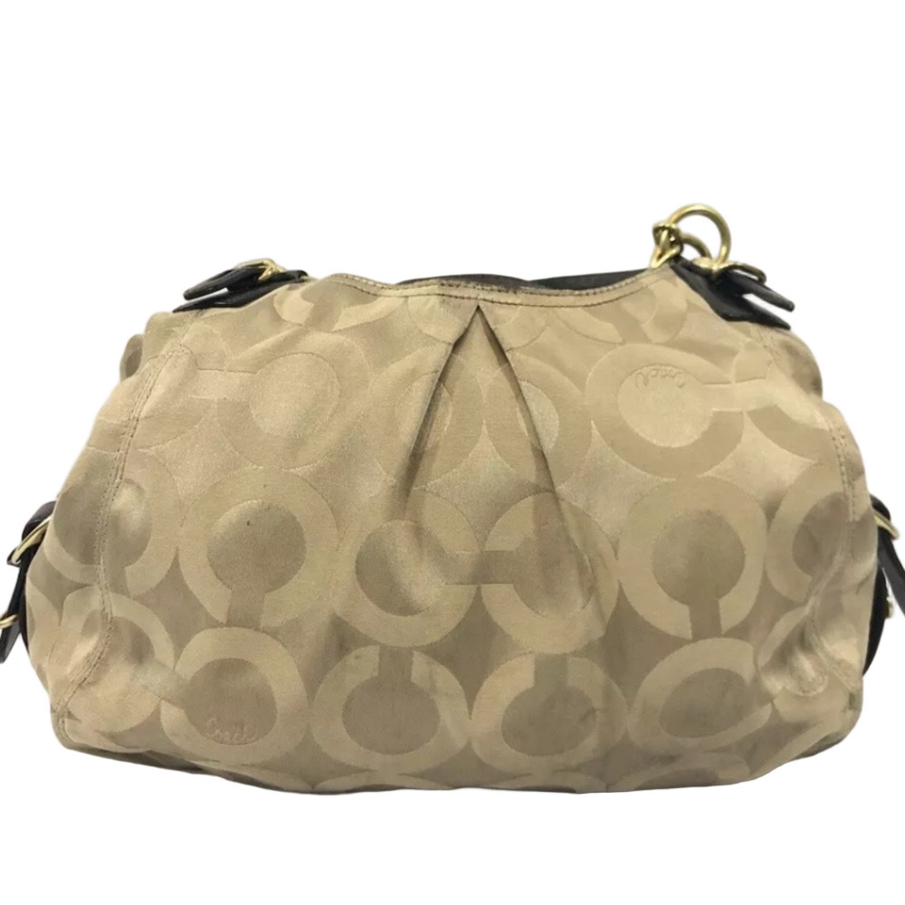 Coach Maggie Optic XL Beige Shoulder Bag - Picture 6 of 14